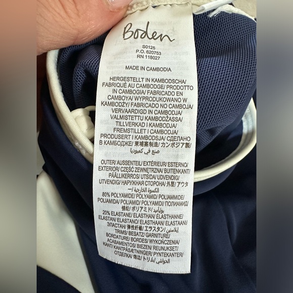 Boden Savina Henley Swimsuit French Navy (Size 16-18) - Picture 8 of 11